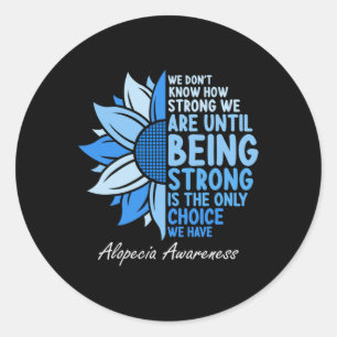 Alopecia Awareness Sunflower I Draag Blue Ribbon S Ronde Sticker