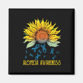 Alopecia Awareness Sunflower Magneet (Voorkant)