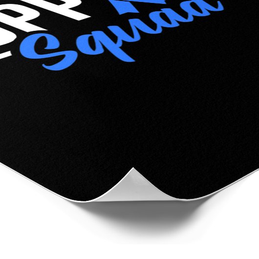 Alopecia Awareness Support Squad I Draag Blue Ribb Poster (Hoek)