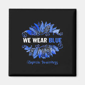 Alopecia Awareness We Draag Blue Sunflower Magneet (Voorkant)