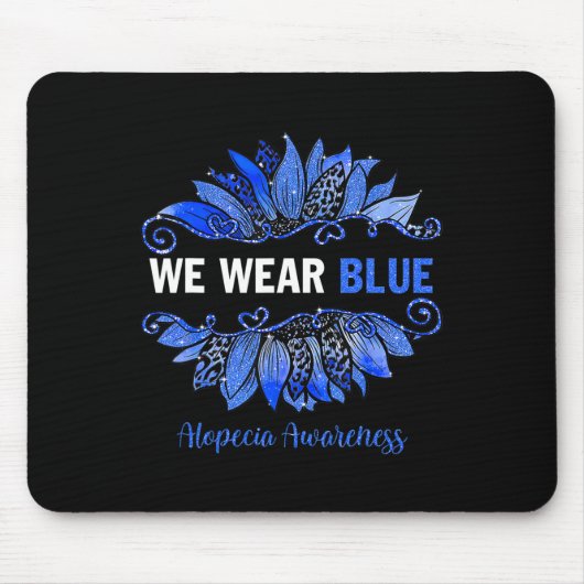 Alopecia Awareness We Draag Blue Sunflower Muismat (Voorkant)