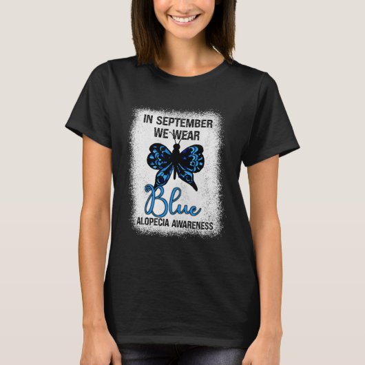 Alopecia Bewustheid In september Draag we Blauwe B T-shirt (Voorkant)