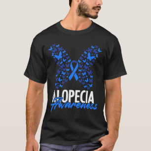 Alopecia Bewustzijn Blauw Lint Vlinder Alopecia T-shirt