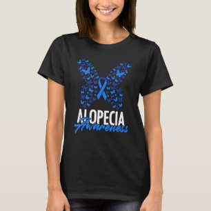 Alopecia Bewustzijn Blauw Lint Vlinder Alopecia T-shirt