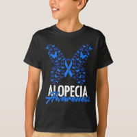 Alopecia Bewustzijn Blauw Lint Vlinder Alopecia
