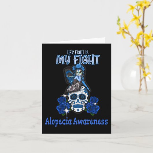 Alopecia Bewustzijn Haar strijd is mijn strijd Kaart (Gele Bloem)