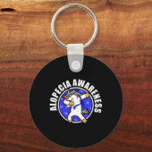 Alopecia Bewustzijn Haarverlies Warrior Loving Sur Sleutelhanger (Voorkant)