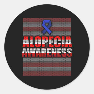 Alopecia Bewustzijn Haarverlies Warrior Patiëntenz Ronde Sticker