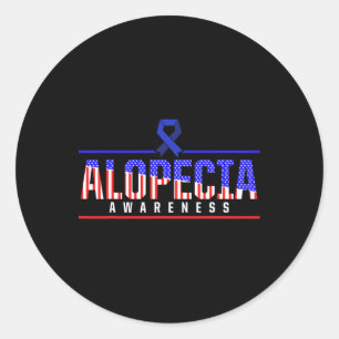 Alopecia Bewustzijn Haarverlies Warrior Verslaan O Ronde Sticker