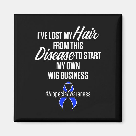 Alopecia Bewustzijn Haarverlies Warrior Wig Surviv Magneet (Voorkant)