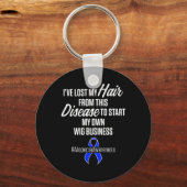 Alopecia Bewustzijn Haarverlies Warrior Wig Surviv Sleutelhanger (Achterkant)