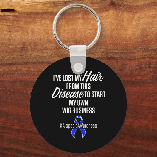 Alopecia Bewustzijn Haarverlies Warrior Wig Surviv Sleutelhanger (Voorkant)