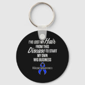 Alopecia Bewustzijn Haarverlies Warrior Wig Surviv Sleutelhanger (Achterkant)