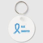 Alopecia Bewustzijn Ik Draag Blauw Voor Mijn Docht Sleutelhanger (Achterkant)