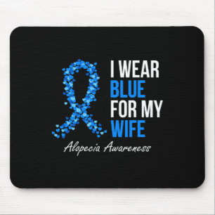 Alopecia Bewustzijn Ik Draag blauw voor mijn vrouw Muismat