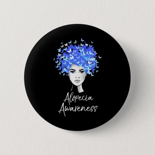 Alopecia Bewustzijn Vlinders Cadeau Ronde Button 5,7 Cm (Voorkant)