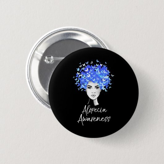Alopecia Bewustzijn Vlinders Cadeau Ronde Button 5,7 Cm (Voorkant /achterkant)
