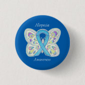 Alopecia Butterfly Awareness Ribbon Custom Art Pin Ronde Button 3,2 Cm (Voorkant)