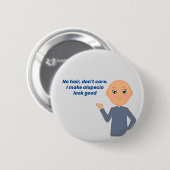 Alopecia Kind, geen haar, geen zorg, Ronde Button 5,7 Cm (Voorkant /achterkant)