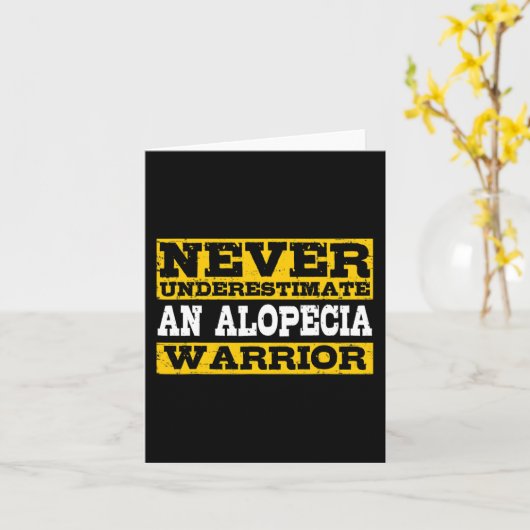 Alopecia Krijger Ondersteuning Haarverlies Bewustz Kaart (Gele Bloem)