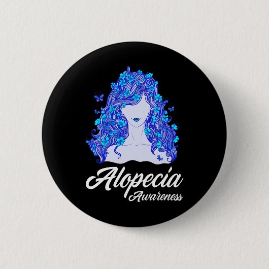 Alopecia Warrior Hair Loss Warrior Alopecia Ronde Button 5,7 Cm (Voorkant)