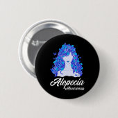 Alopecia Warrior Hair Loss Warrior Alopecia Ronde Button 5,7 Cm (Voorkant /achterkant)