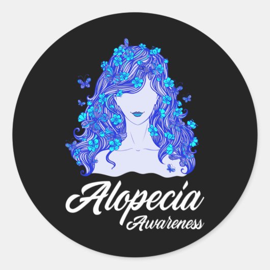 Alopecia Warrior Hair Loss Warrior Alopecia Ronde Sticker (Voorkant)