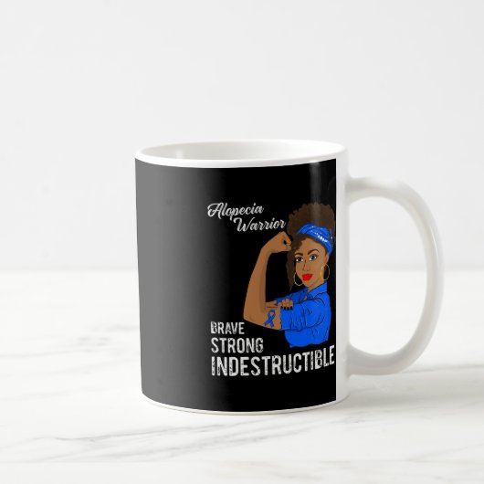 Alopecia Warrior Indestructible Survivor Awareness Koffiemok (Rechts)