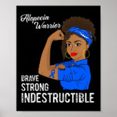 Alopecia Warrior Indestructible Survivor Awareness Poster (Voorkant)