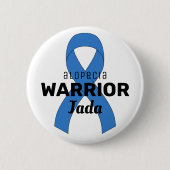 Alopecia Warrior Lint Witte Knoop Ronde Button 5,7 Cm (Voorkant)
