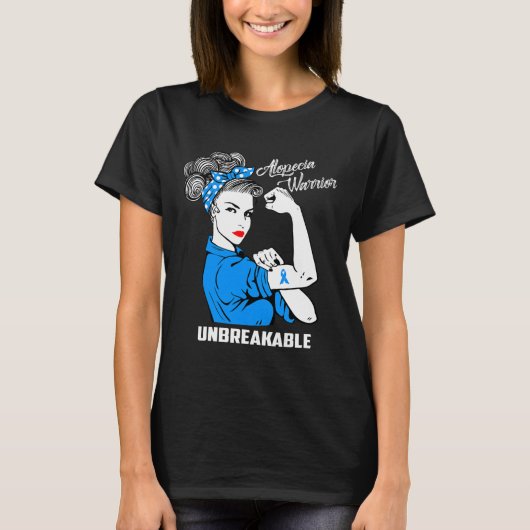 Alopecia Warrior Onbreekbaar Alopecia Awareness G T-shirt (Voorkant)