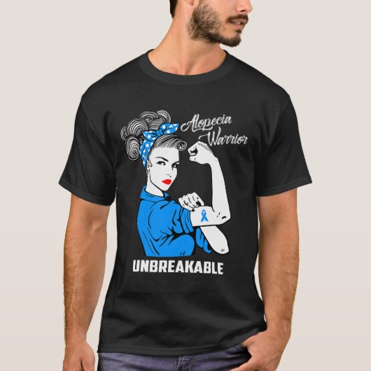 Alopecia Warrior Onbreekbaar Alopecia Awareness G T-shirt (Voorkant)