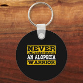 Alopecia Warrior ondersteunt haarverlies Sleutelhanger (Achterkant)