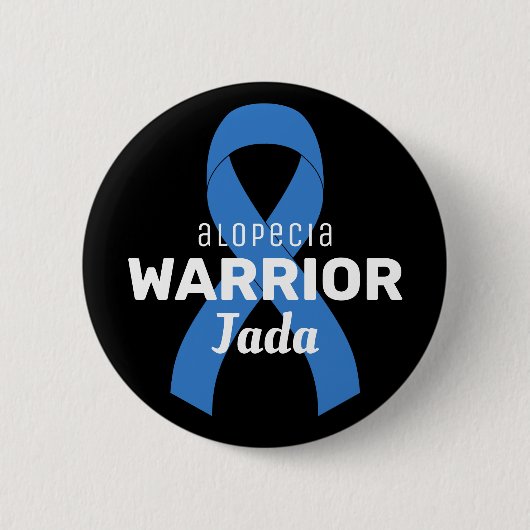 Alopecia Warrior Ribbon Black Button (Voorkant)