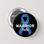 Alopecia Warrior Ribbon Black Button (Voorkant /achterkant)