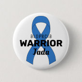 Alopecia Warrior Ribbon White Button (Voorkant)