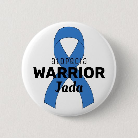 Alopecia Warrior Ribbon White Button (Voorkant)