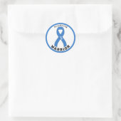 Alopecia Warrior Ribbon White Round Sticker (Tas)