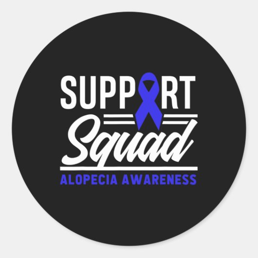 Alopecia Warrior Support Squad Alopecia Awareness Ronde Sticker (Voorkant)