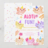 Alotl Fun Axolotl Under Sea Birthday Kaart (Voorkant / Achterkant)