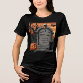 "Alotta B. Lood" Halloween Hoofdsteen Humor Tri-Blend Shirt
