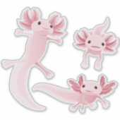 Alotta Roze Axolotls 3 Sticker Set (Voorkant)