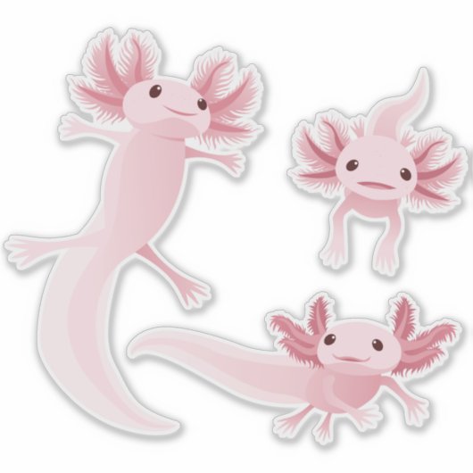 Alotta Roze Axolotls 3 Sticker Set (Voorkant)