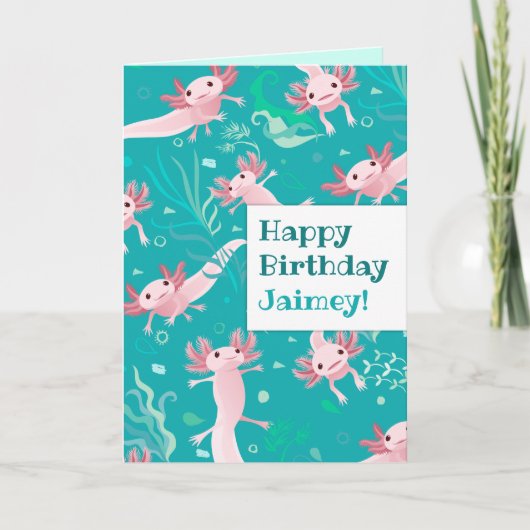 Alotta roze Axolotls - aangepast Wenskaart Kaart (Voorkant)