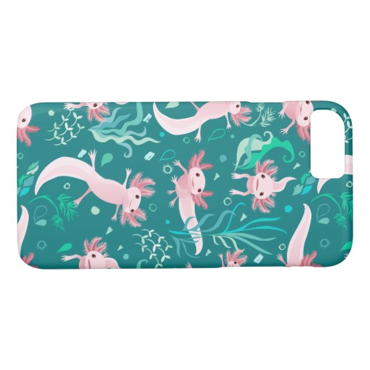 Alotta roze Axolotls Blauwgroen Hoesje-Mate iPhone Case-Mate iPhone Case (Achterkant (Horizontaal))