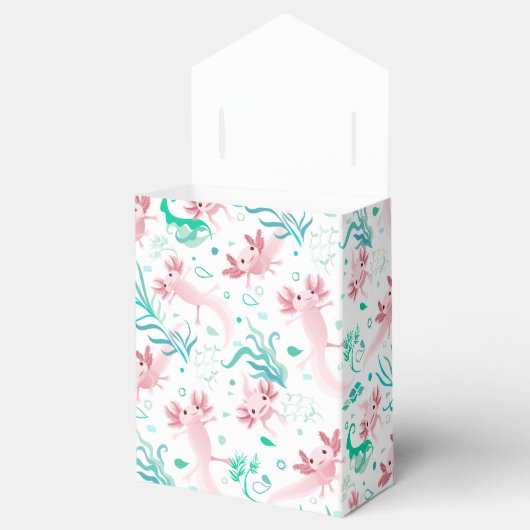 Alotta roze Axolotls on White Bedankdoosjes (Geopend)