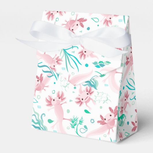Alotta roze Axolotls on White Bedankdoosjes (Voorkant Zijde)