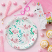 Alotta roze Axolotls on White Papieren Bordje (Feest)