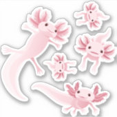 Alotta roze Axolotls - Sticker set (Voorkant)