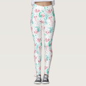 Alotta Roze Axolotls Witte Leggings (Voorkant)